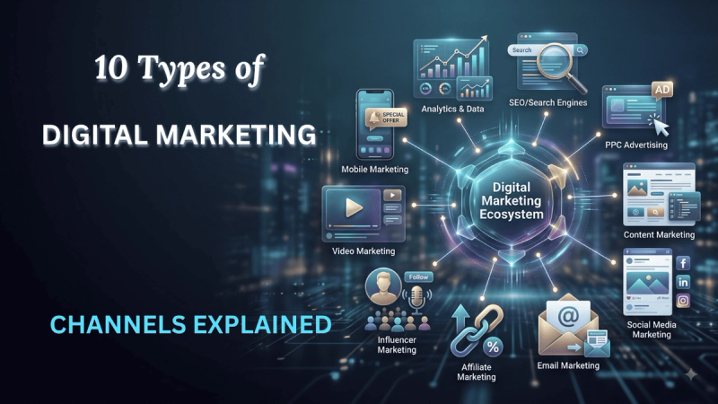 10 Types of Digital Marketing: Channels, Examples & How They Work