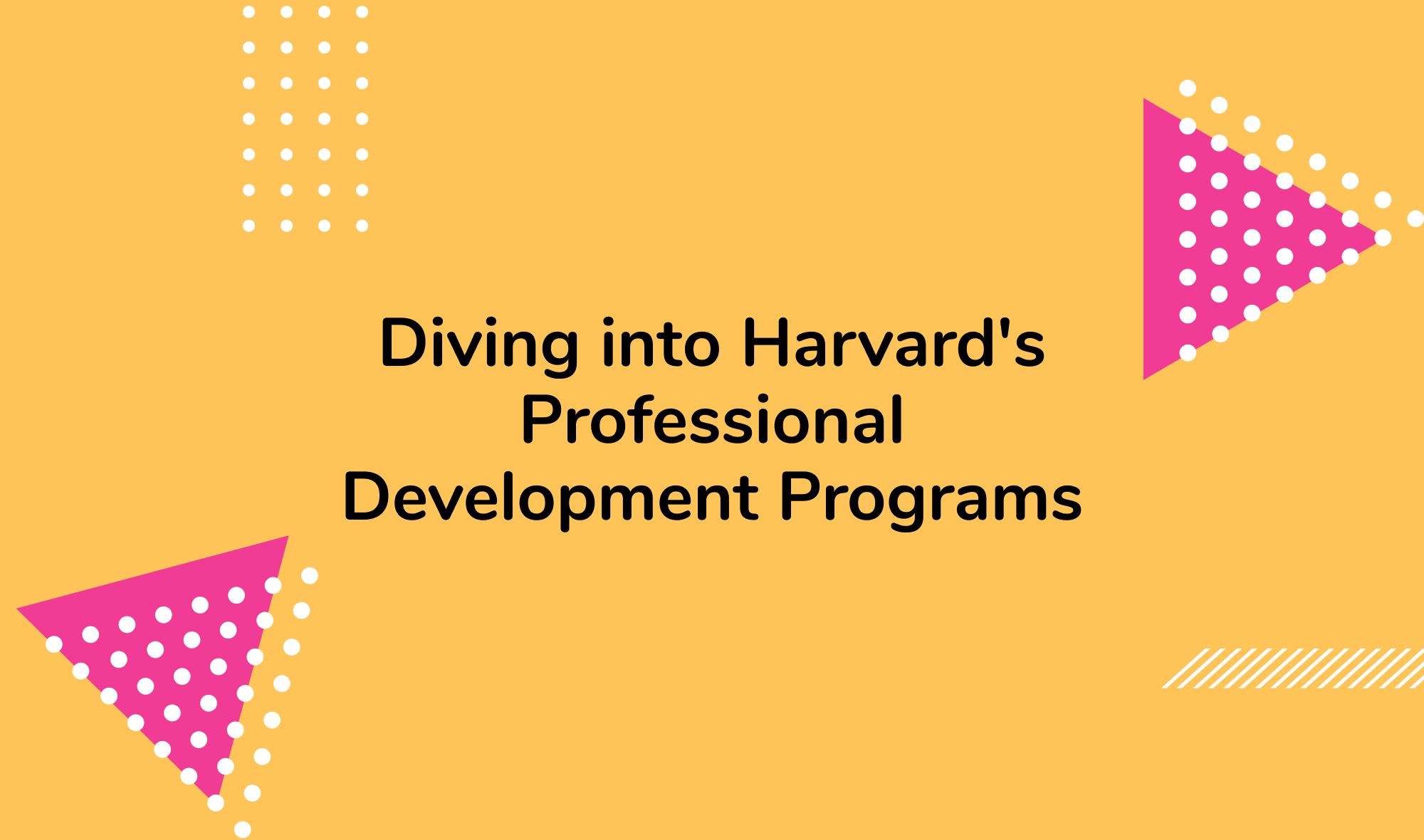 Diving into Harvard's Professional Development Programs