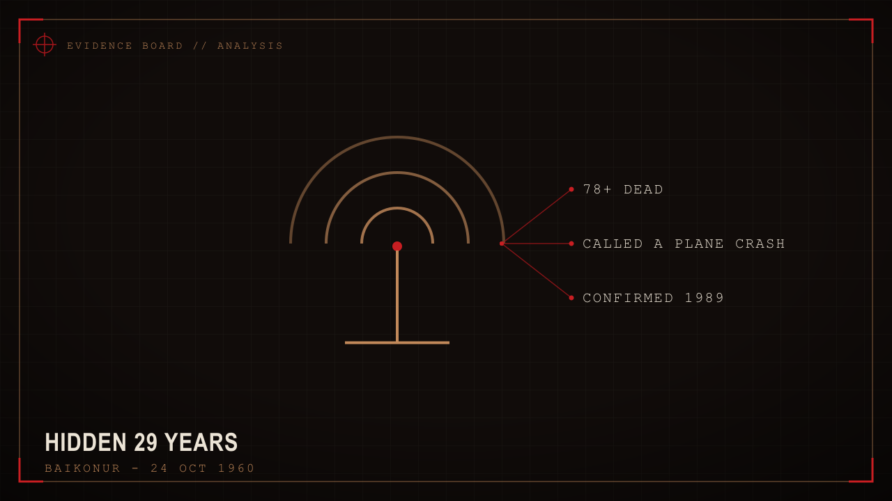 Schematic of the hidden Baikonur launch-pad disaster.