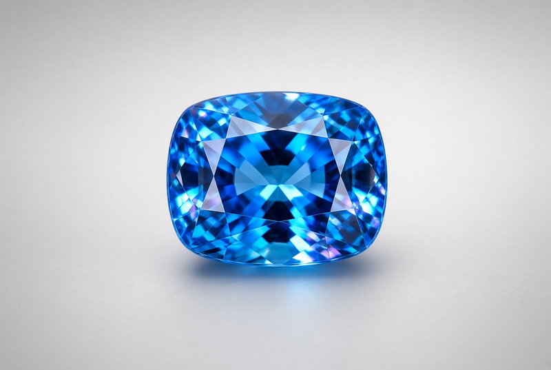 Ceylon Vivid Blue Zircon - 5.10ct Cushion Cut