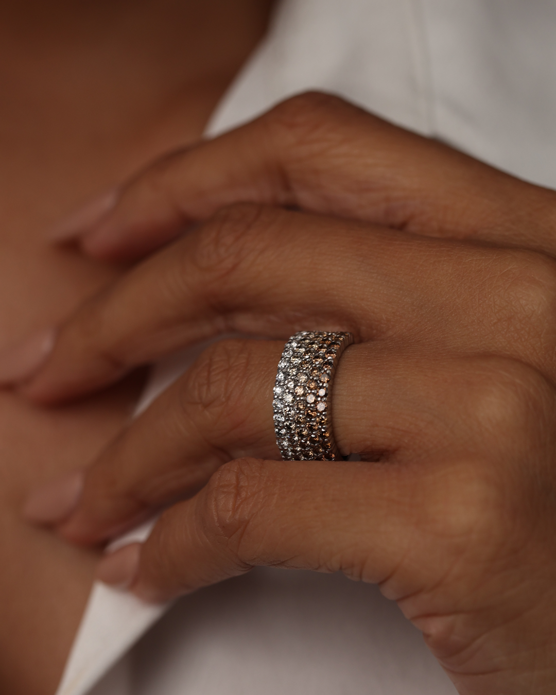 Wide Pavé Diamond Band - view 1