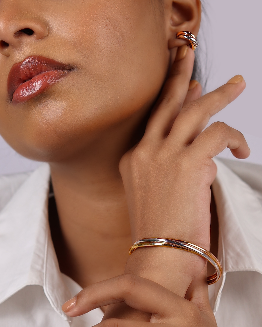 Trinity Interlocking Rolling Bangle Suite - view 1