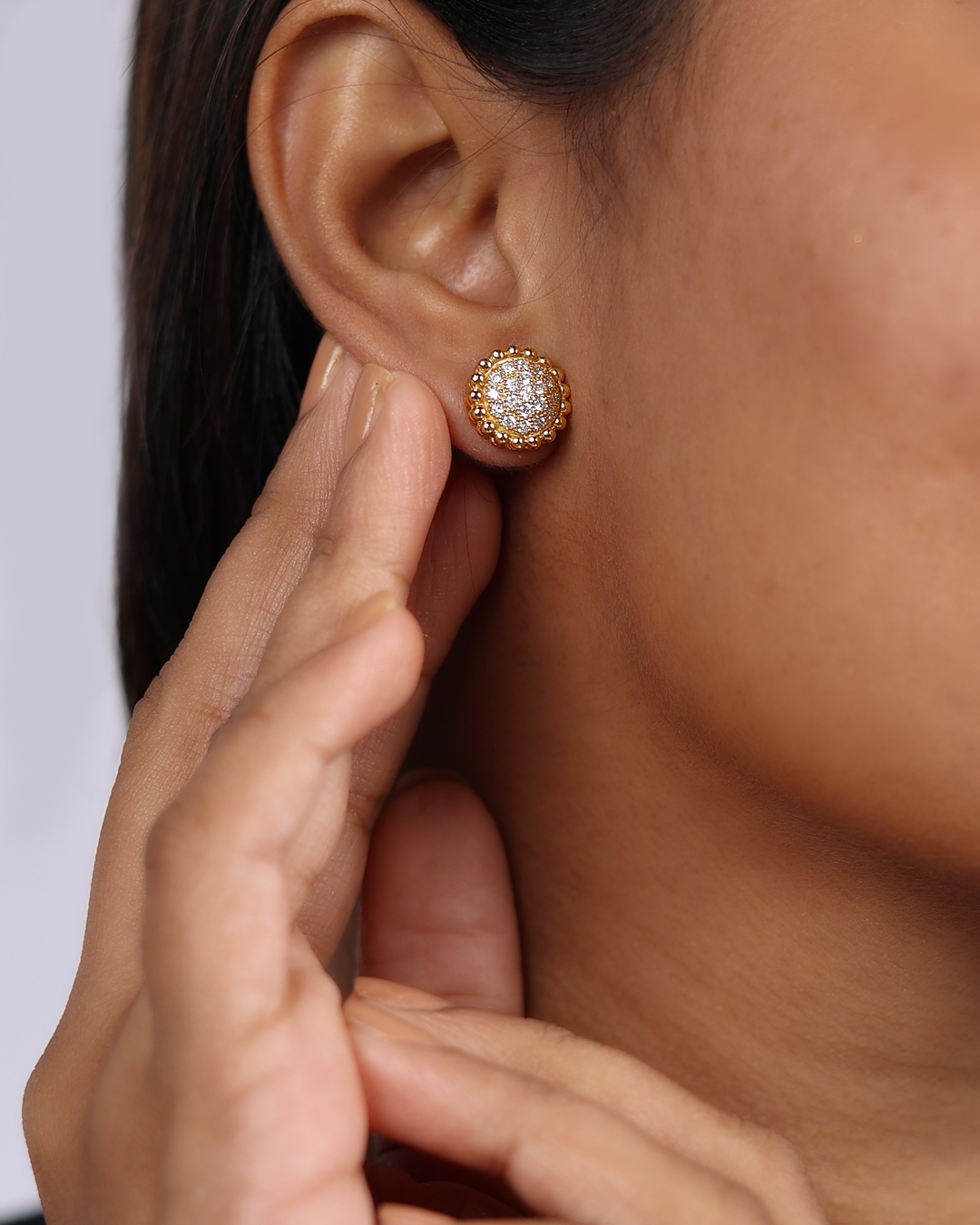 Pavé Diamond Sunburst Studs - view 1