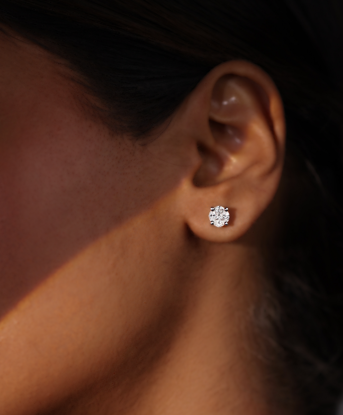 Round Diamond Solitaire Studs - view 1