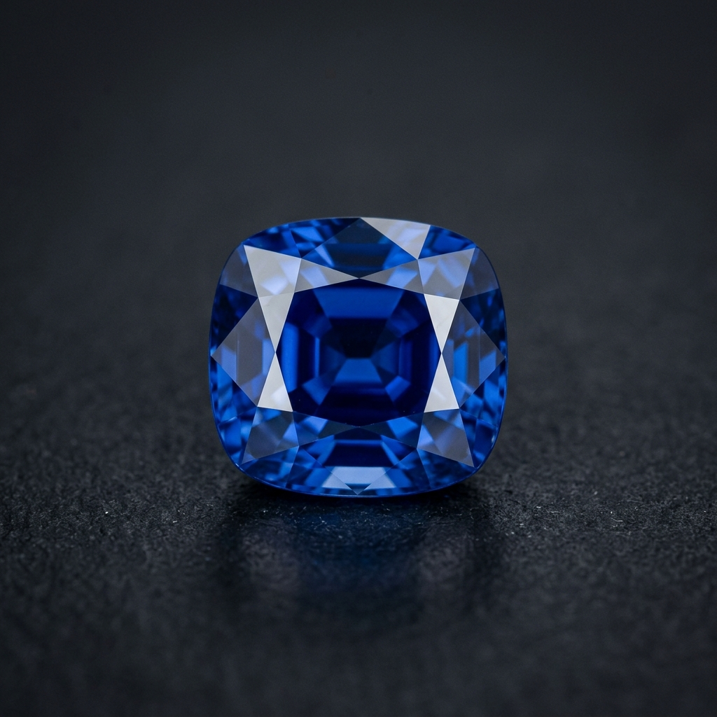 Ceylon Royal Blue Sapphire - 4.80ct Cushion Brilliant - view 1