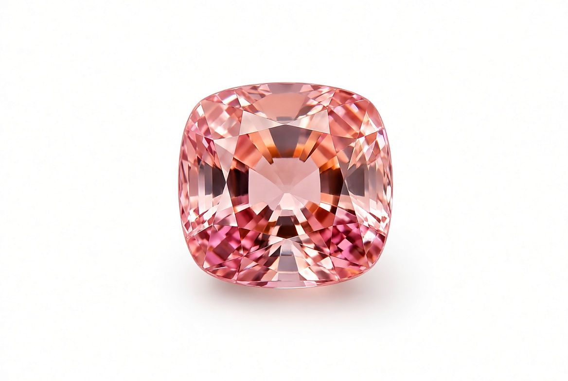 Ceylon Padparadscha Sapphire - 4.15ct Cushion Cut - view 1