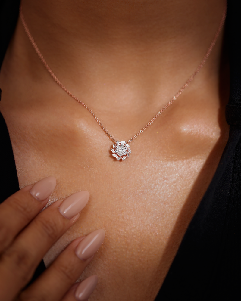 Diamond Swirl Pendant Necklace