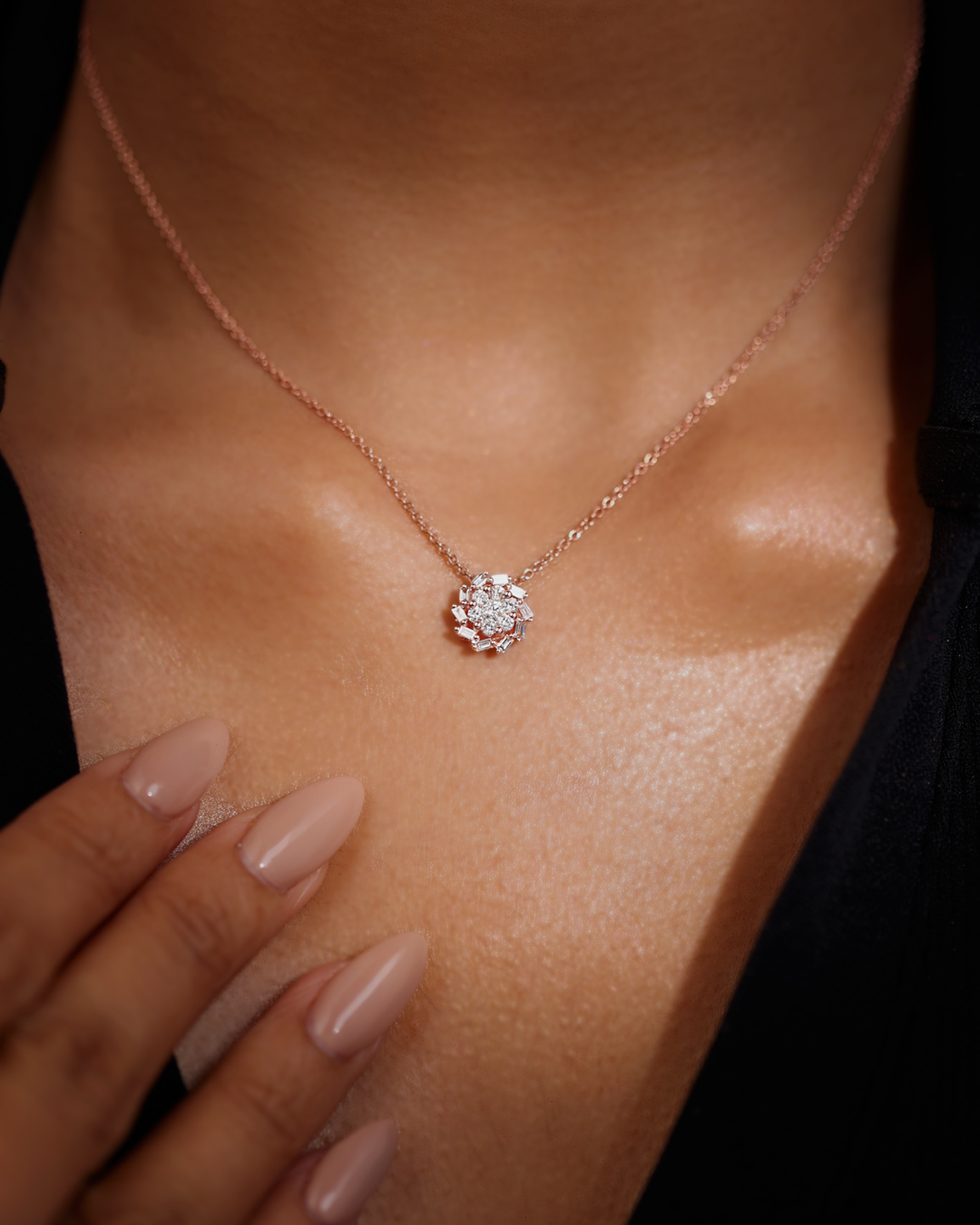 Diamond Swirl Pendant Necklace - view 1