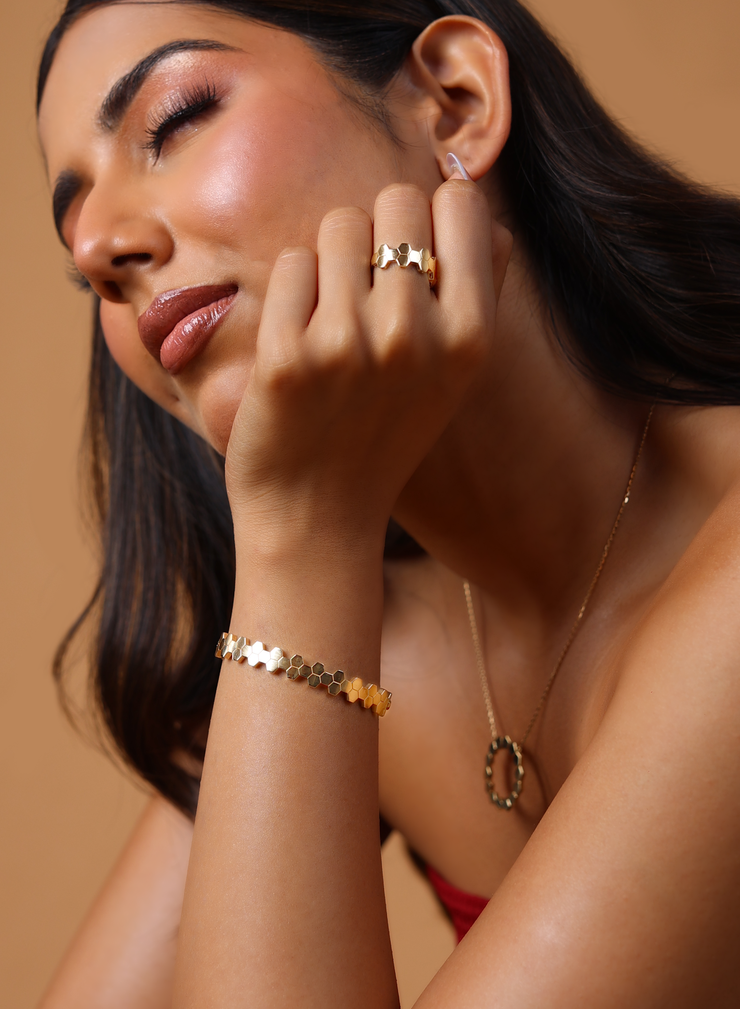 Honeycomb 18K Gold Trio Suite - view 1