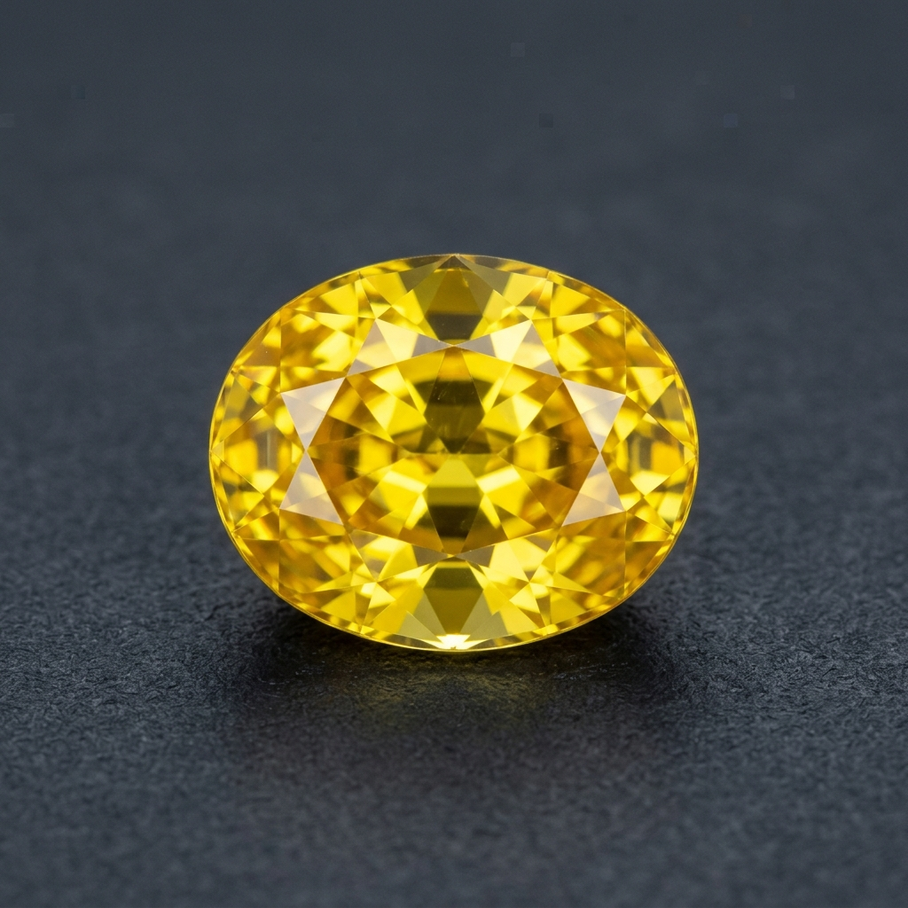 Ceylon Vivid Yellow Sapphire - 5.10ct Oval Brilliant - view 1