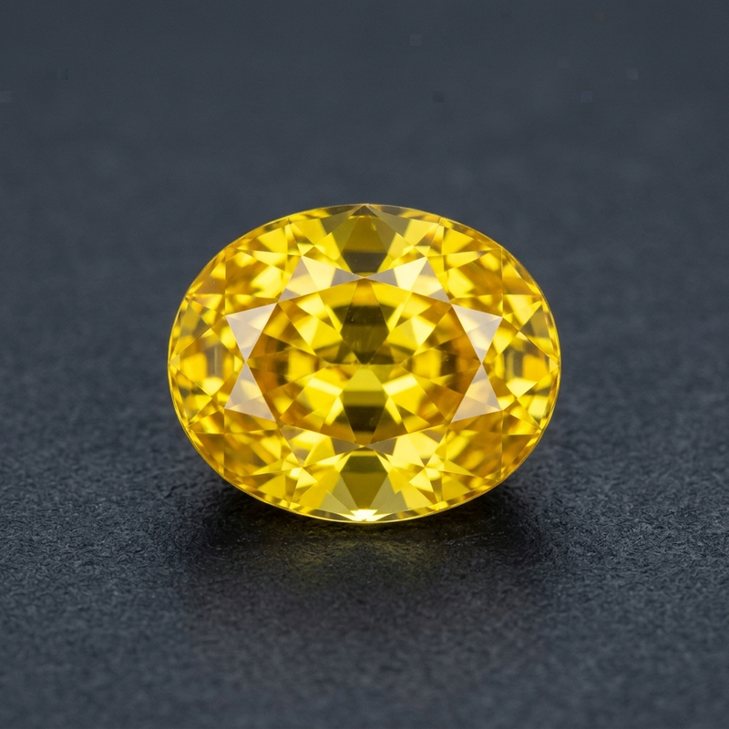 Ceylon Vivid Yellow Sapphire - 5.10ct Oval Brilliant