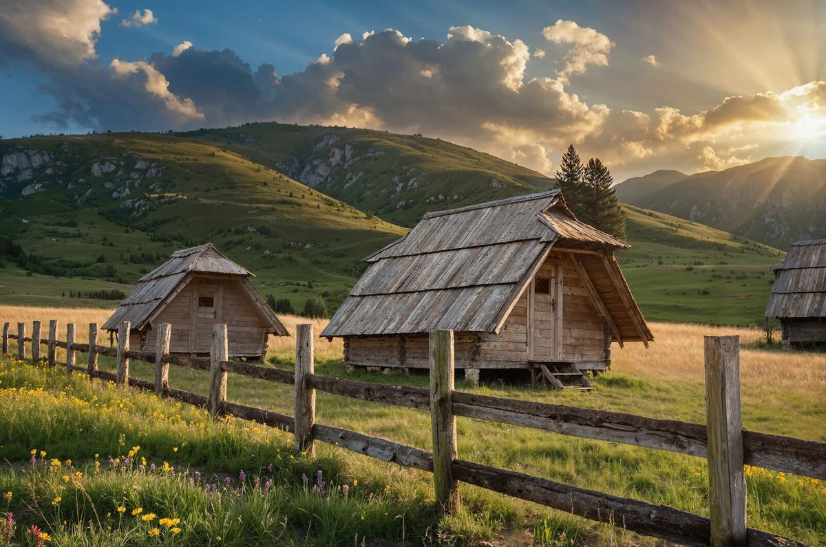 Traditional katun in the Montenegrin highlands