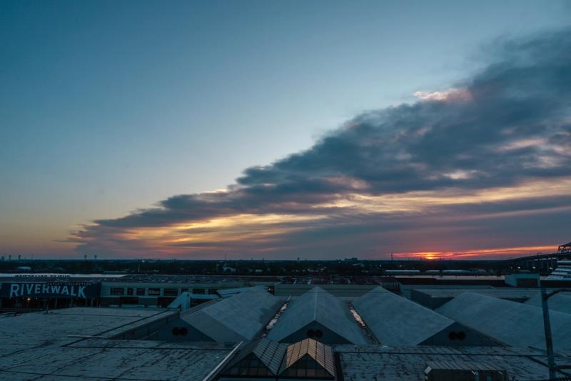 edge of hurricane approaching at sunrise