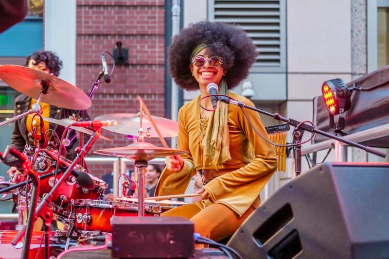 Drummer smiles back