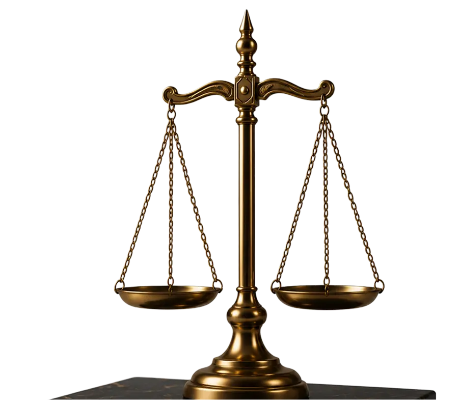 Gold balance scale