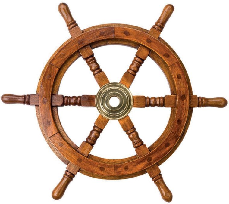 Houten scheepsstuurwiel