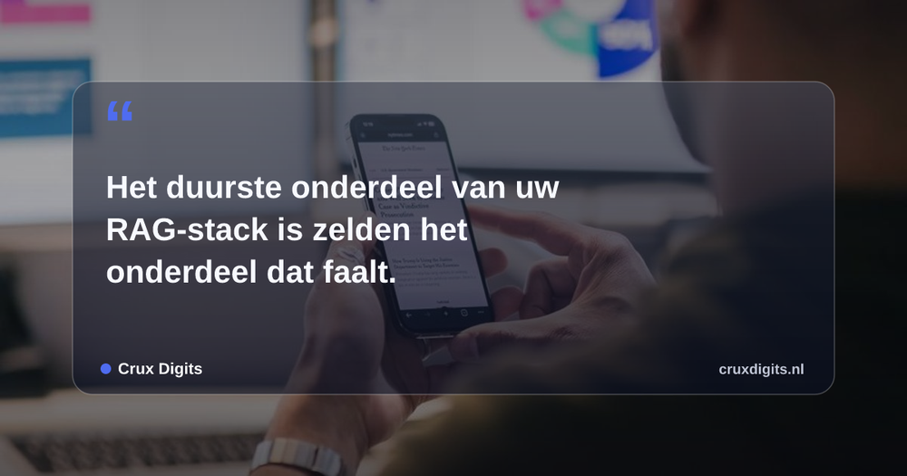 Pull quote: Het duurste onderdeel van uw RAG-stack is zelden het onderdeel dat faalt. — Crux Digits