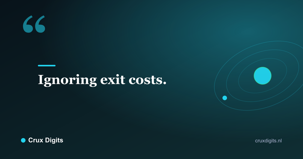 Pull quote: Ignoring exit costs. - Crux Digits