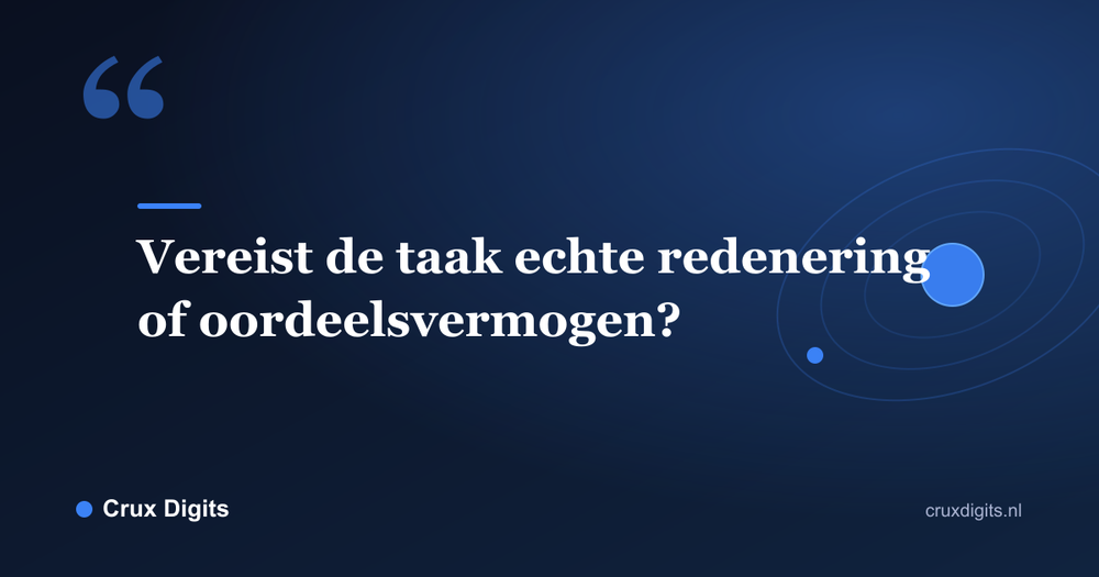 Citaat: Vereist de taak echte redenering of oordeelsvermogen? - Crux Digits
