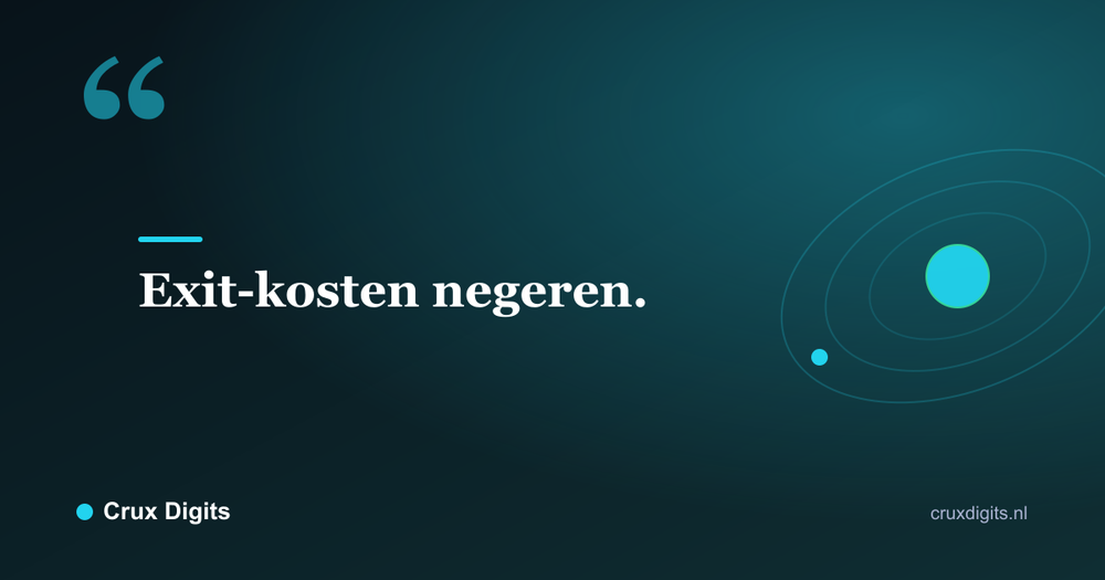 Citaat: Exit-kosten negeren. - Crux Digits