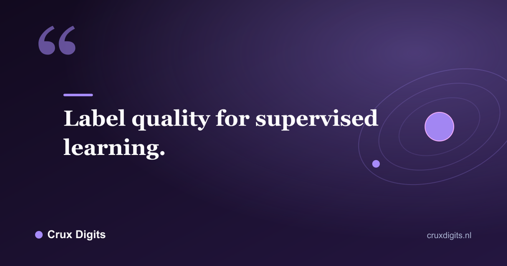 Pull quote: Label quality for supervised learning. - Crux Digits