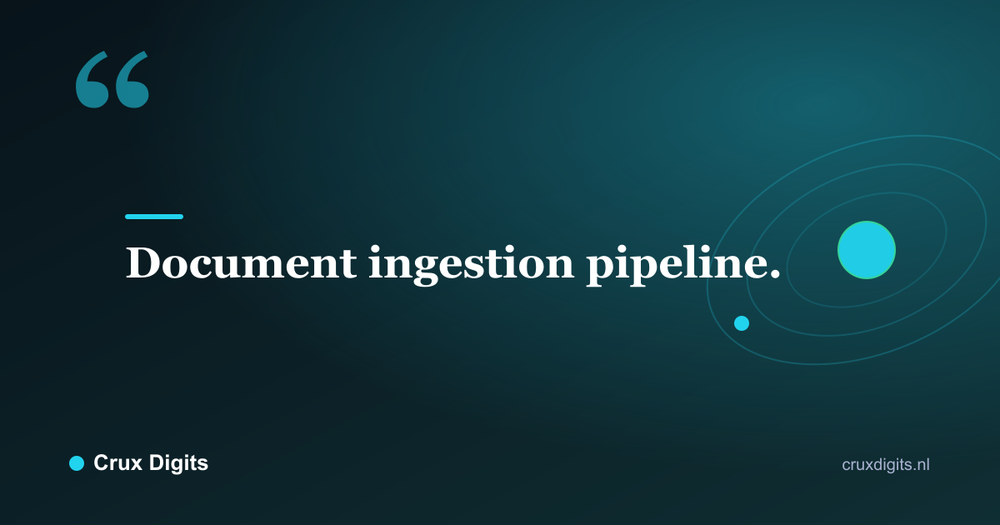 Pull quote: Document ingestion pipeline. - Crux Digits