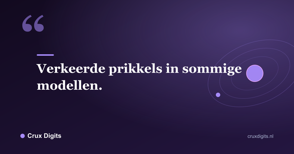 Citaat: Verkeerde prikkels in sommige modellen. - Crux Digits