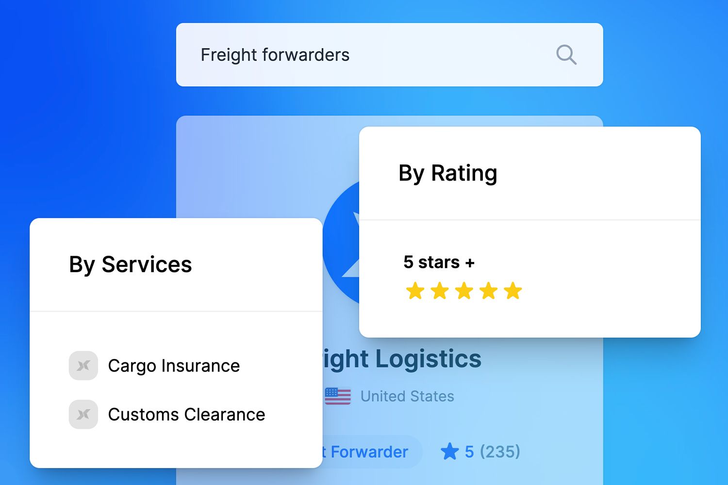 customizable search filters in FreightXplorer Directory