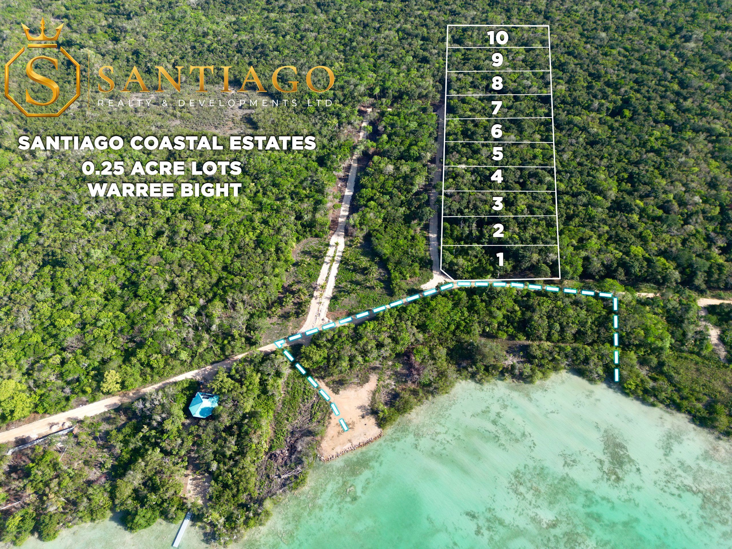 0.25 Acre Seaview Lots for Sale in Warree Bight Corozal Belize | Santiago Coastal Estates Near Corozal Bay | Affordable Coastal Land from $45K USD in Belize — Subdivision in Sarteneja, Belize