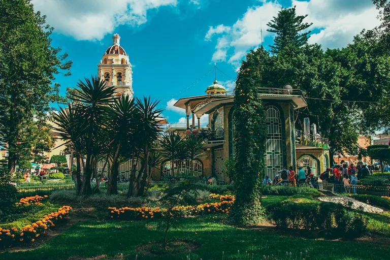 Park in central Mexico, resting in shade to avoid heat
