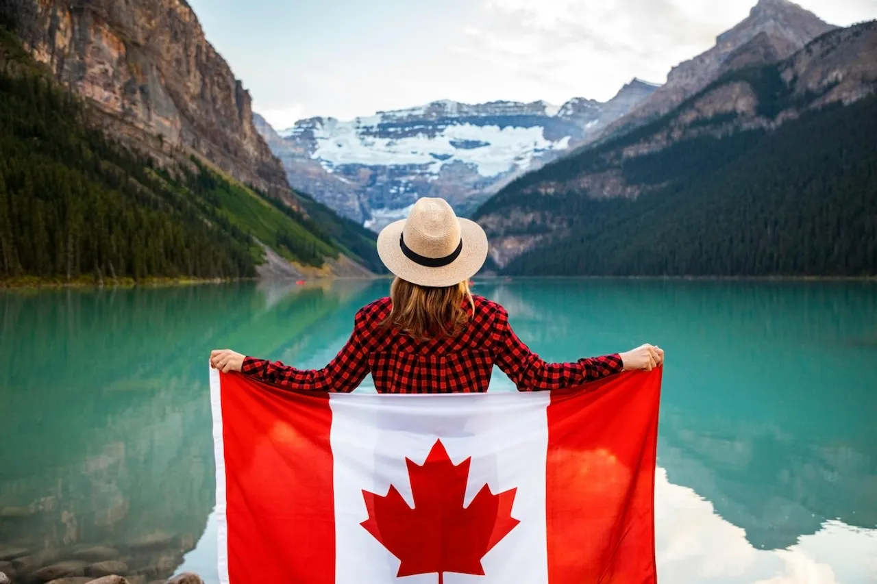 LGBTQ+ woman at lake in Canada