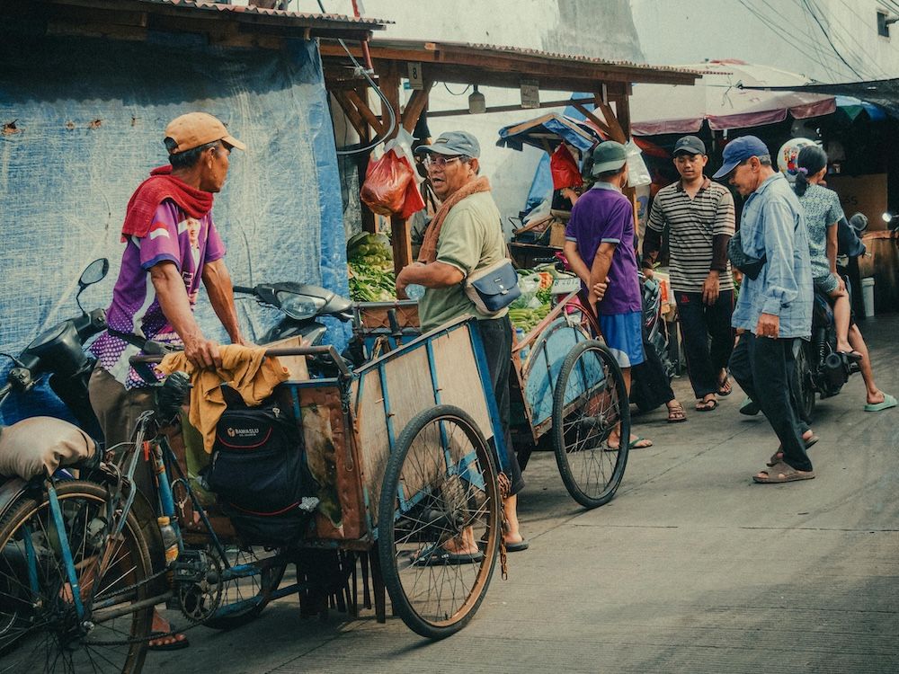 Street vendors in Jakarta, Indonesia
