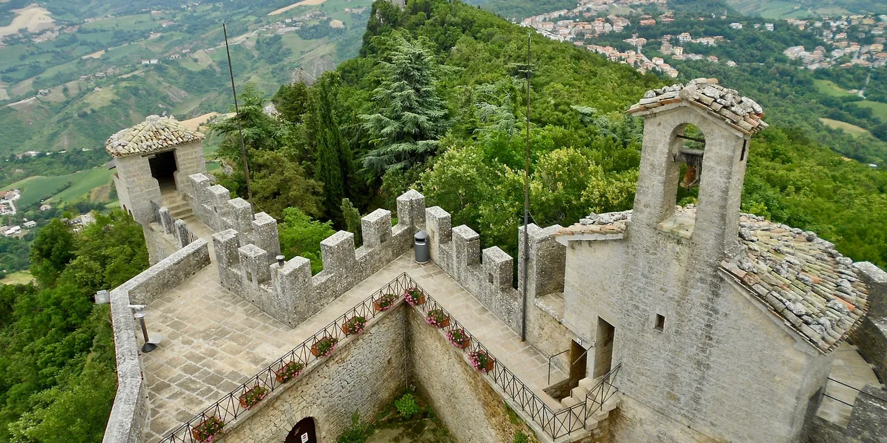 San Marino castle, aerial view