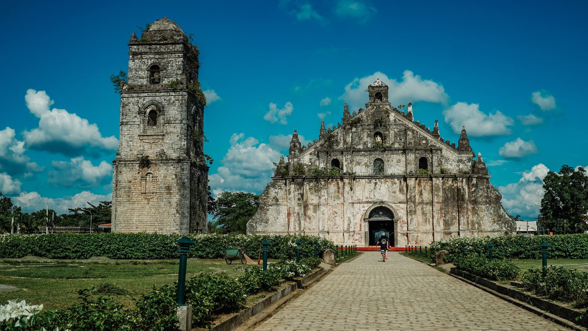 Stunning view of the historic Paoay Church, a UNESCO World Heritage Site in the Philippines.