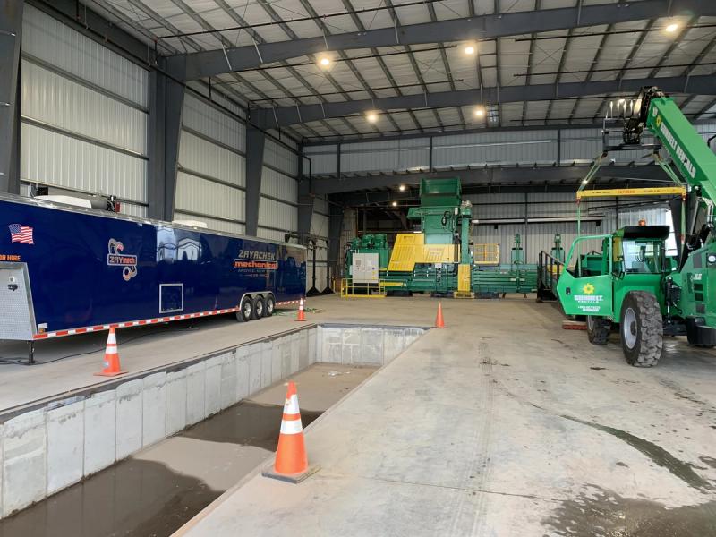 Structural steel erection at a recycling facility