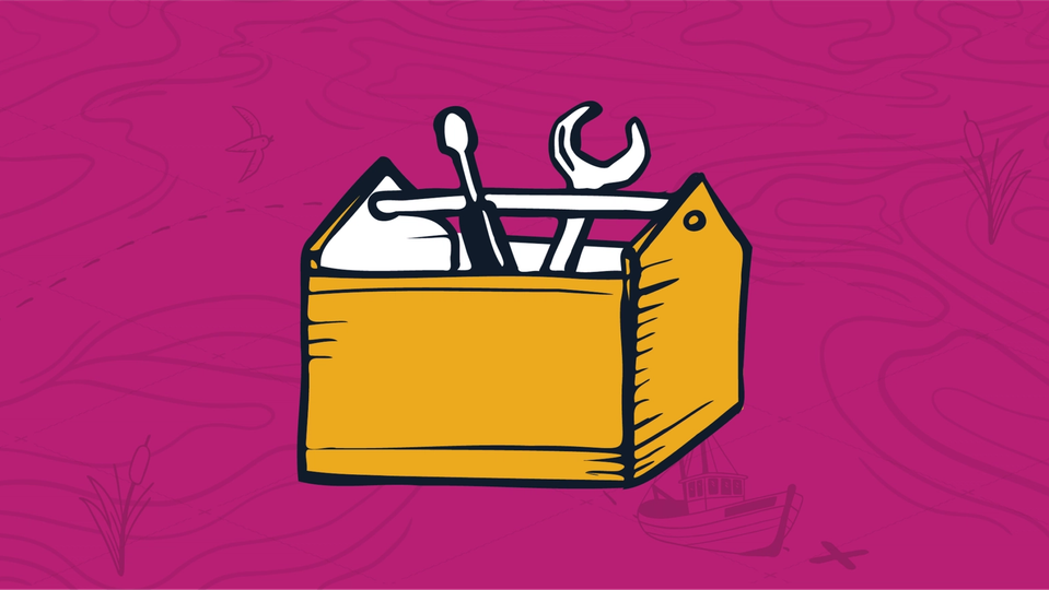Yellow toolbox containing a wrench and a slotted screwdriver, representing a box of Sales Operations tools for a MSP.