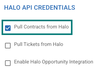 HaloAPI Credentials checkboxes ... you’ll likely want to activate all three