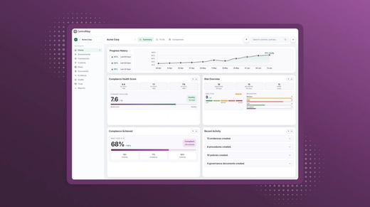 Screenshot of ControlMap platform