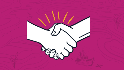 Handshake showing just two hands from the wrists, representing relationship-building with an MSP's B2B clients.