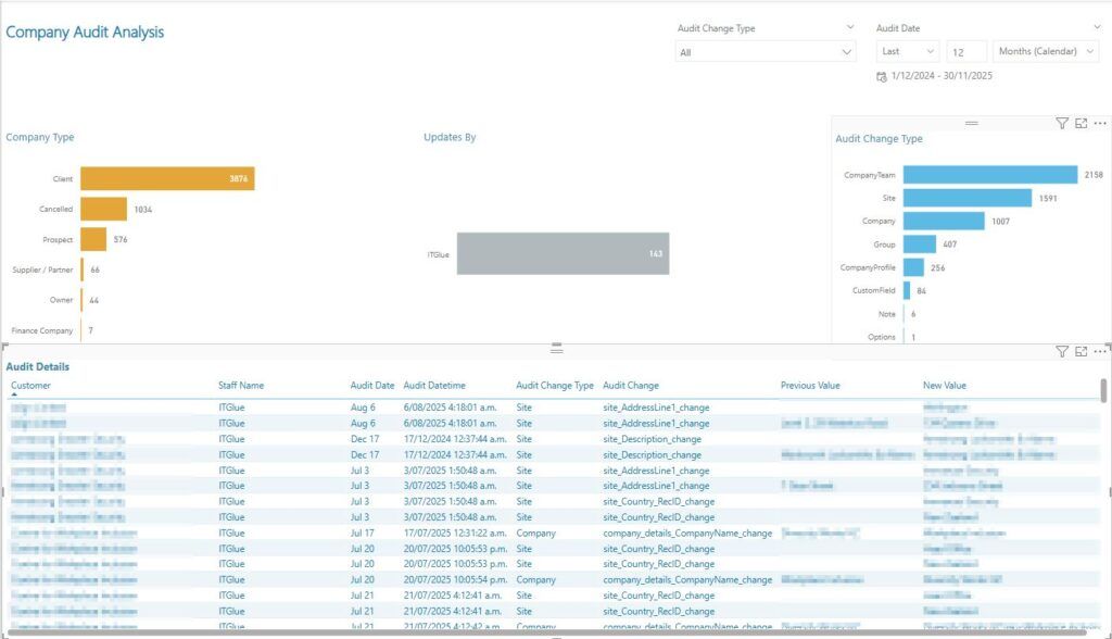 Company Audit Analysis Report (with many redactions) | Audit Details page