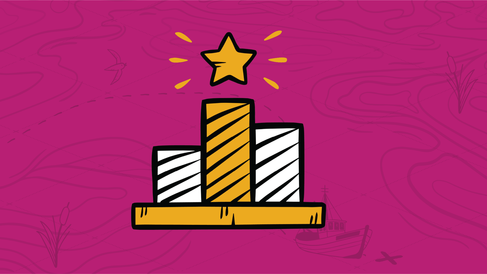 A star floating above a yellow centre bar between two white bars, representing one of the qualities that could make you an MSP sales legend.