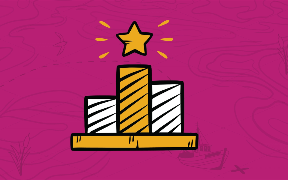 A star floating above a yellow centre bar between two white bars, representing one of the qualities that could make you an MSP sales legend.