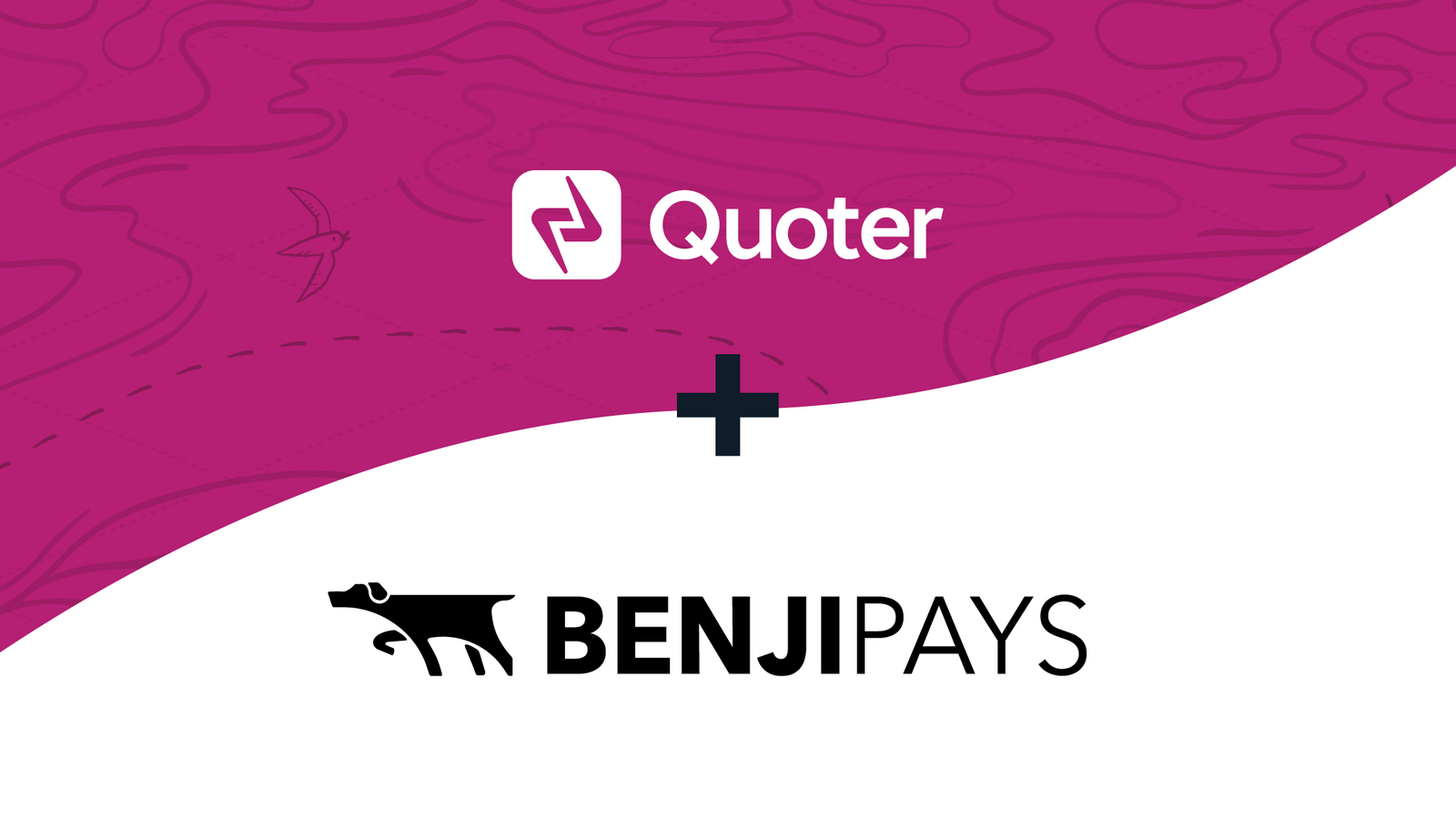Quoter and Benji Pays logos together, signifying an integration between the two products.