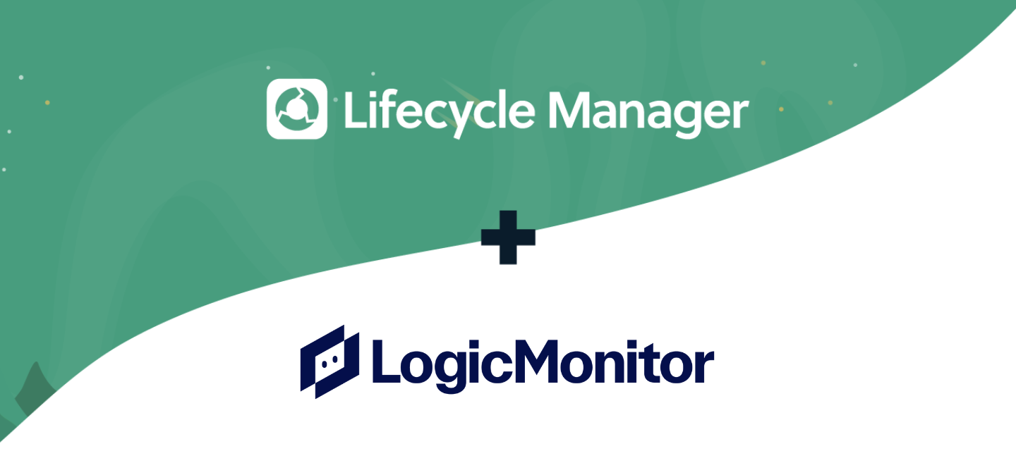 Lifecycle Manager and LogicMonitor logos