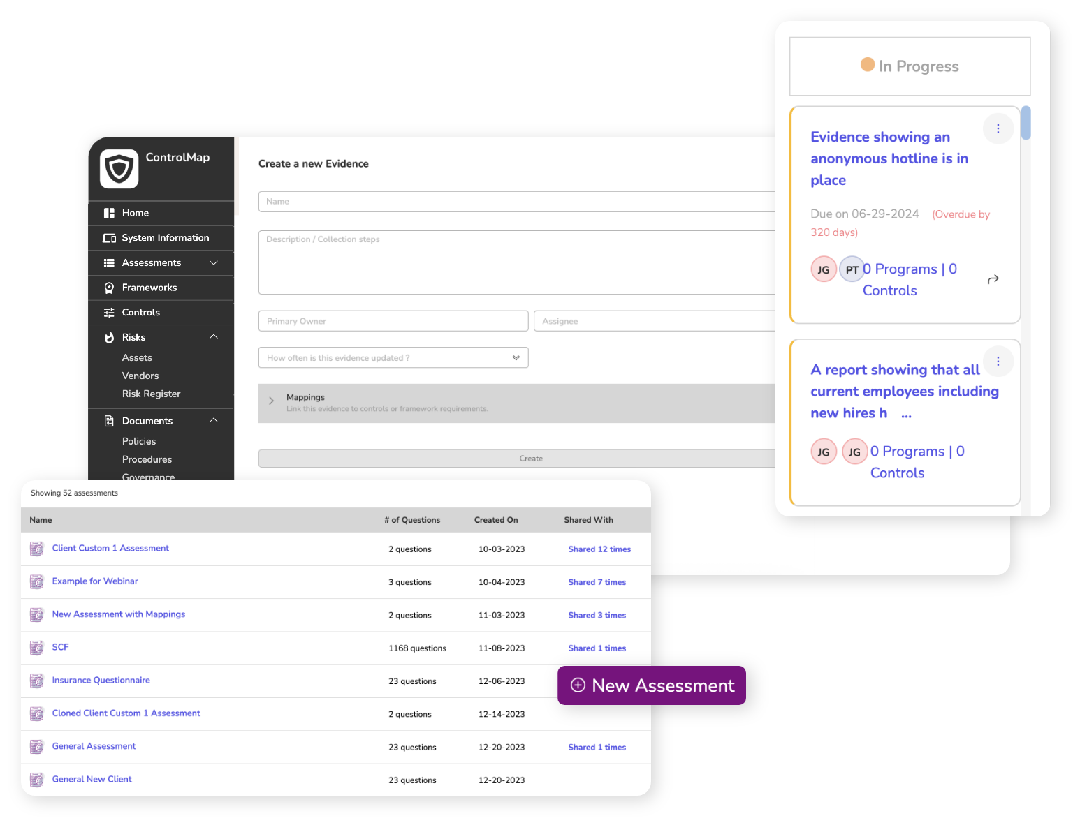 ControlMap evidence management workspace