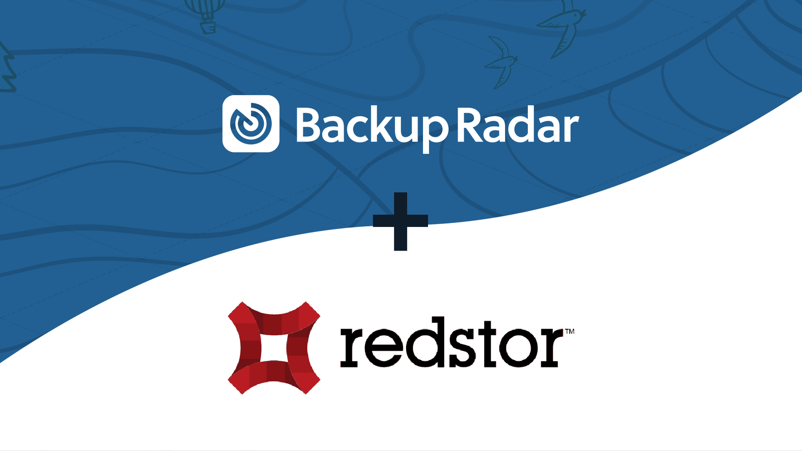 Backup Radar logo and Redstor logo announcing latest backup monitoring integration