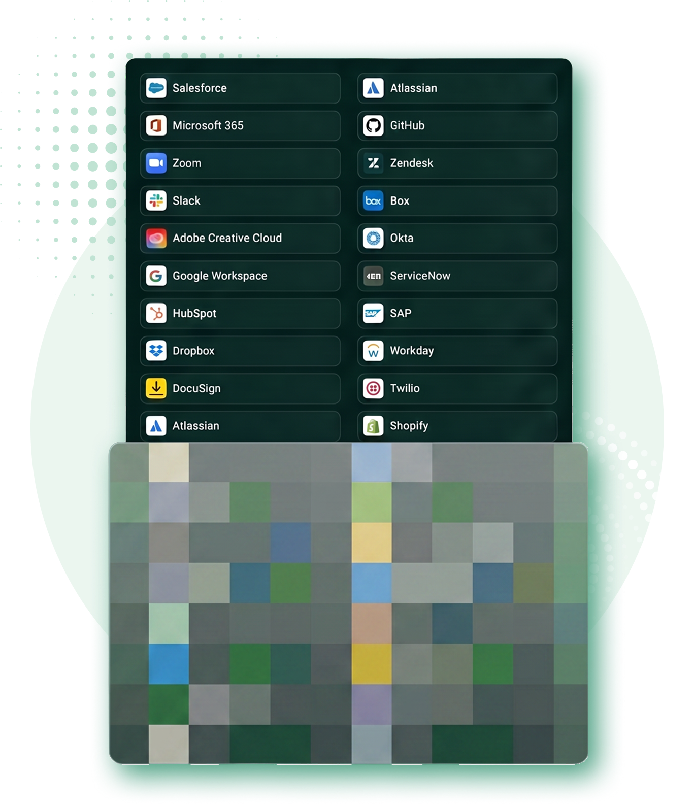 Lifecycle Manager shadow IT graphic showing app icons and software usage patterns
