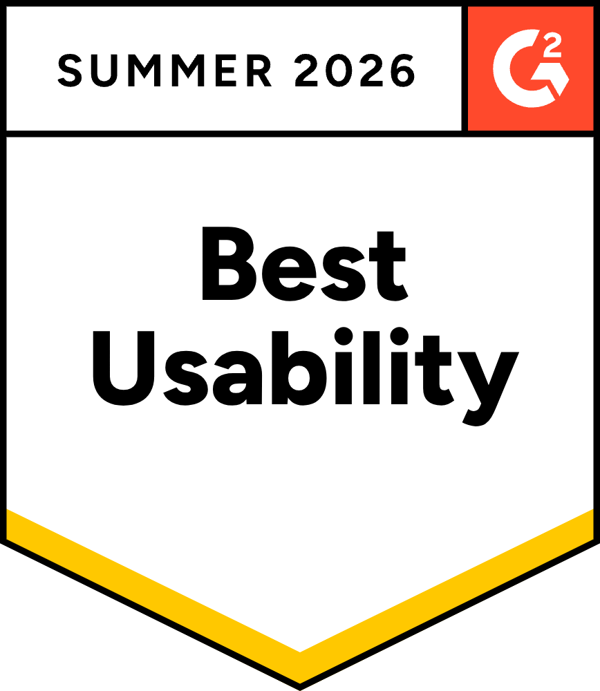 G2 Best Usability Summer 2026 G2 Best Usability Summer 2026