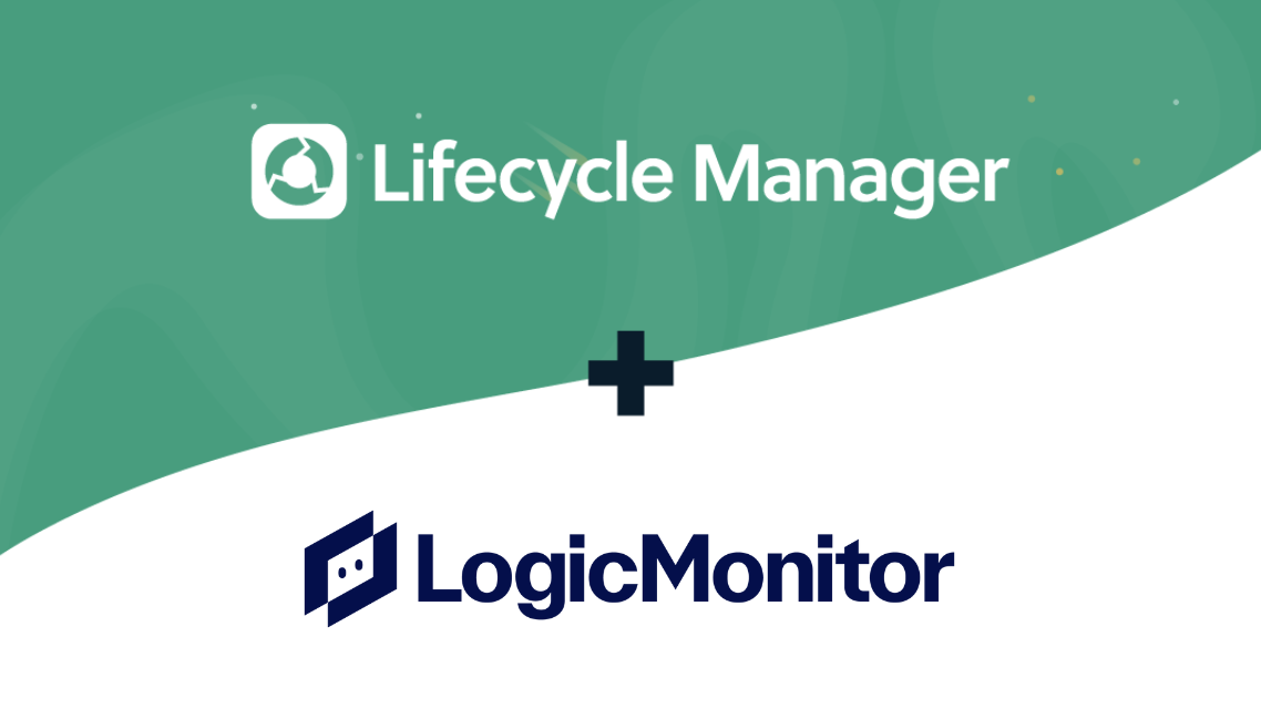 Lifecycle Manager and LogicMonitor logos