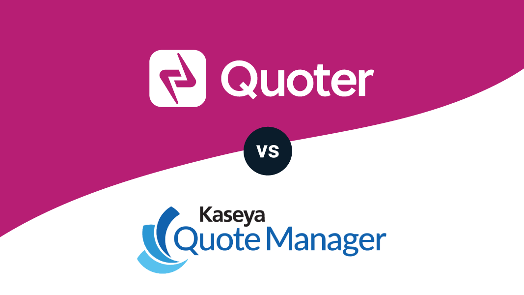 Text on header: Quoter vs. Kaseya Quote Manager
